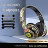 P35 Полноразмерные Bluetooth-наушники для киберспорта - Большие амбушюры, Крутой дизайн в стиле граффити, Беспроводные, С шумоподавлением