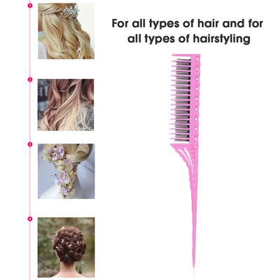 Трехрядная расческа для начеса, распутывающая щетка, расческа с хвостиком, добавляющая объем, расчески для парикмахерского искусства для начесывания волос