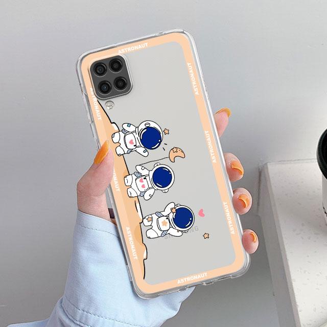 Милый прозрачный чехол с космонавтом для Samsung Galaxy A52 A12 A51 A32 A21s A71 A32 A22 50 A70 A31 A72 5G Чехол для телефона