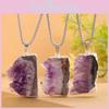 Natural Amethyst Crystal Pendant With Gold Edge For Handmade Jewelry And Gift Idea