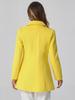 Allegra K Women's Double-Breasted Trench Coat with Round Collar, Long Sleeves, and Cold Weather Protection for Fall and Winter, Yellow, Size L