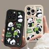 Lucky Panda Pattern Solid Color Shell для iPhone 16 Pro 15 14 Plus 13 12 Pro Max 11 Xs Xr 8 7 Ударопрочный мягкий TPU защитный чехол для объектива от падений