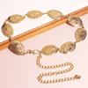Vintage Western Metal Concho Belt Classic Hollow Out Adjustable Metal Chain Belt Boho Body Jewelry Dress Waist Chain