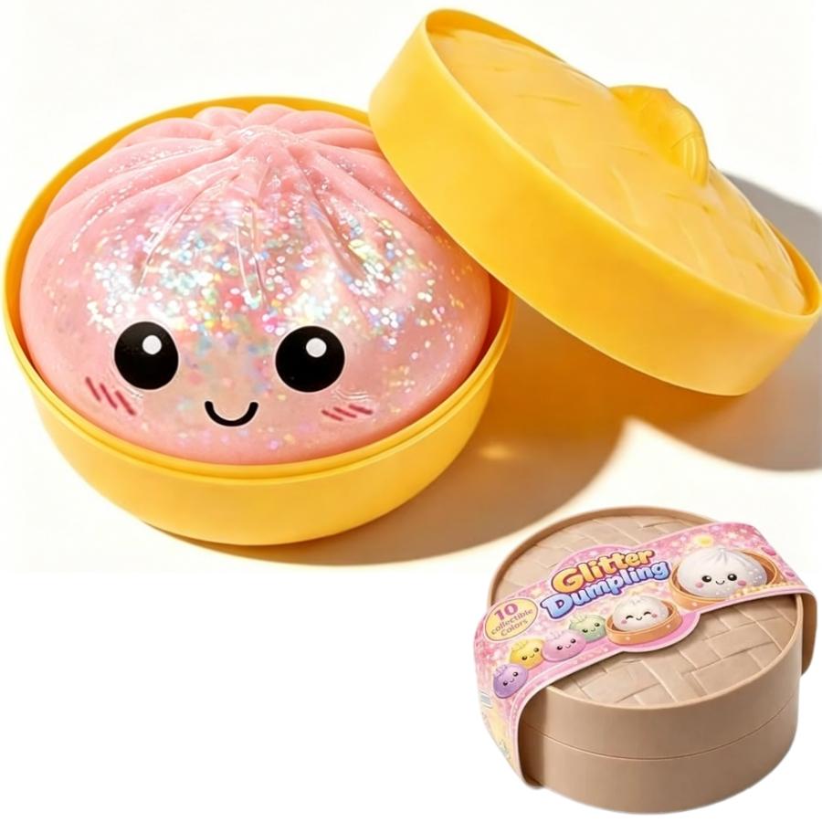 2026 Новая Mystery Box с блестящими пельмешками - Сюрприз-пельмешка Squishy, Гигантские блестящие пельмешки, Редкие пельмешки-булочки Набор антистресс-фиджетов.