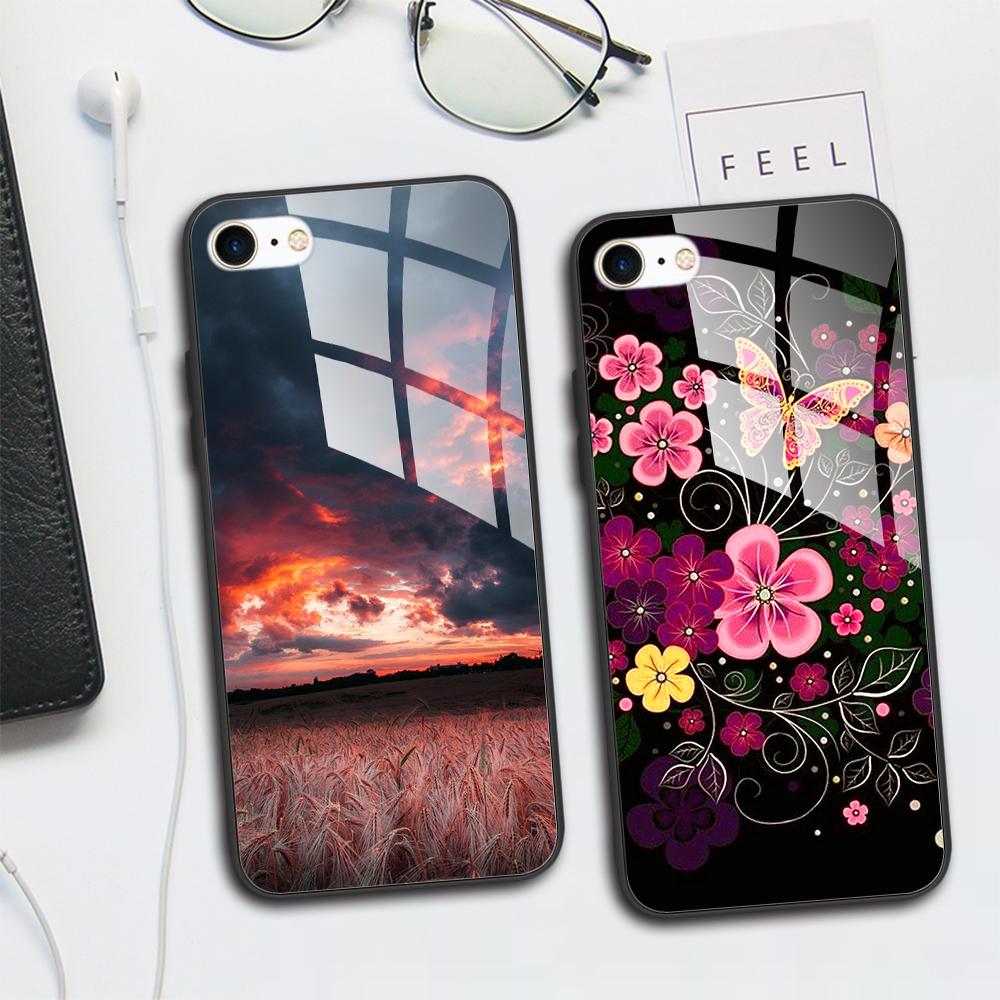 Phone Case For iPhone 7 8 SE 2020 Tempered Glass Case For iPhone7 8 SE2020 se 2020 se2020 A1778 A1660 A1779 Protective Cover Bag