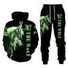 Mens Hooded Sweatshirt Set With 3D Animal Print Loose Fit Sporty Casual Tracksuit