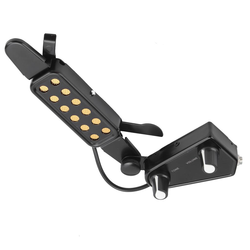Акустическая гитара Электрический звукосниматель Клипса Звукосниматель для резонаторного отверстия Предусилитель с регулятором громкости(черный )