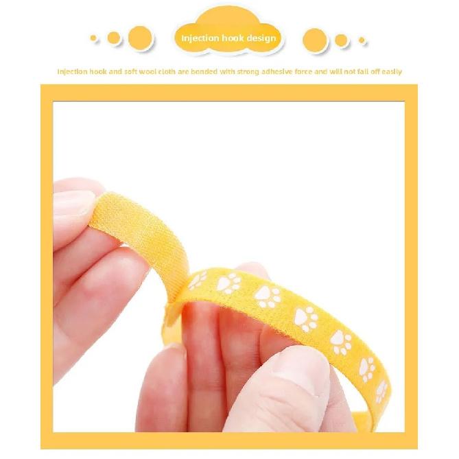 12 Pack Newborn Puppy & Kitten Identification Collars – Adjustable Soft Paw Print Whelping ID Bands for Litter Marking