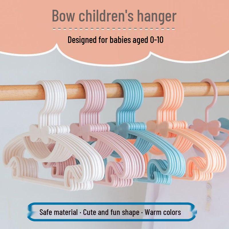 Children's Non-slip Multi-functional Clothes Hanger - Thickened Plastic for Baby Garments, Drying, and Storage