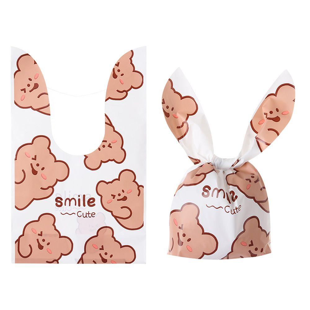 50 шт. Новые пасхальные картонные мешочки с ушками кролика, пластиковые мешочки для конфет в виде животных для детей, упаковка для печенья на день рождения, подарки своими руками