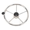 13 1 2 Inch Boat Steering Wheel 5 Spoke 25 Degree Stainless Steel Marine Steering Wheel with Center Cap and Grip for
