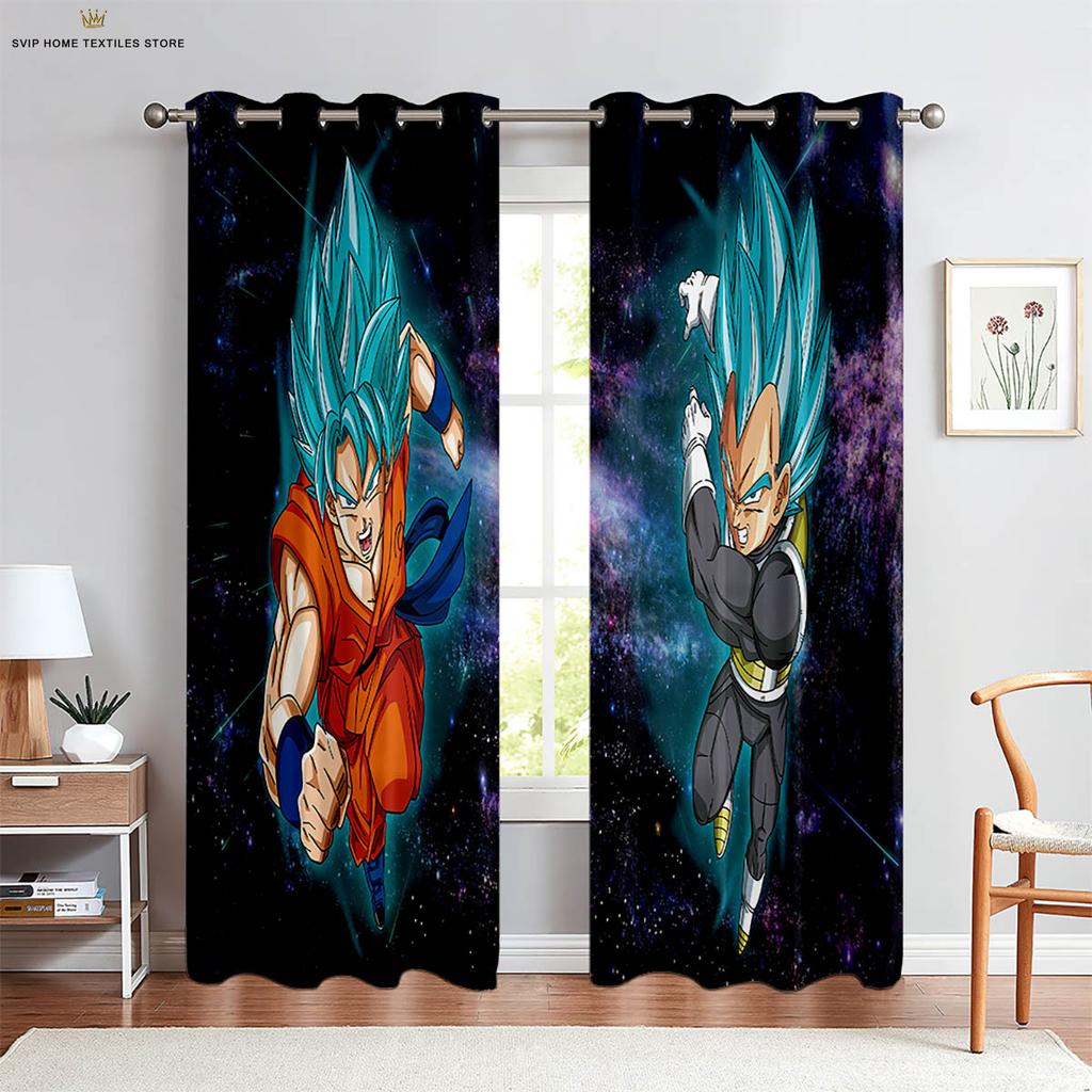Шторы с мультяшным принтом для украшения детской комнаты и общежития, Японский комикс с горячей кровью, Набор из 2 штук