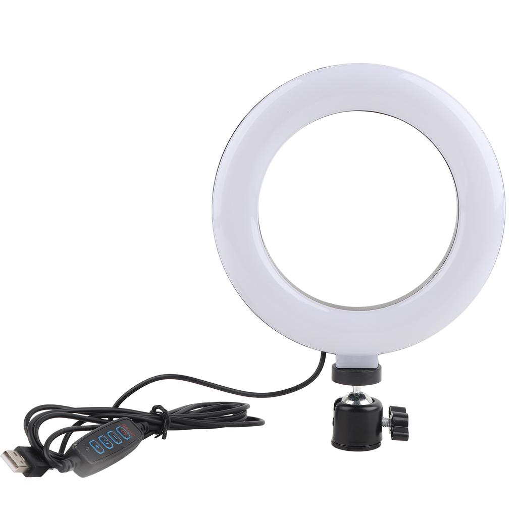 6 Inch Ring Shape Photography Lighting 3 Colors Adjustable Fill Light USB Interface
