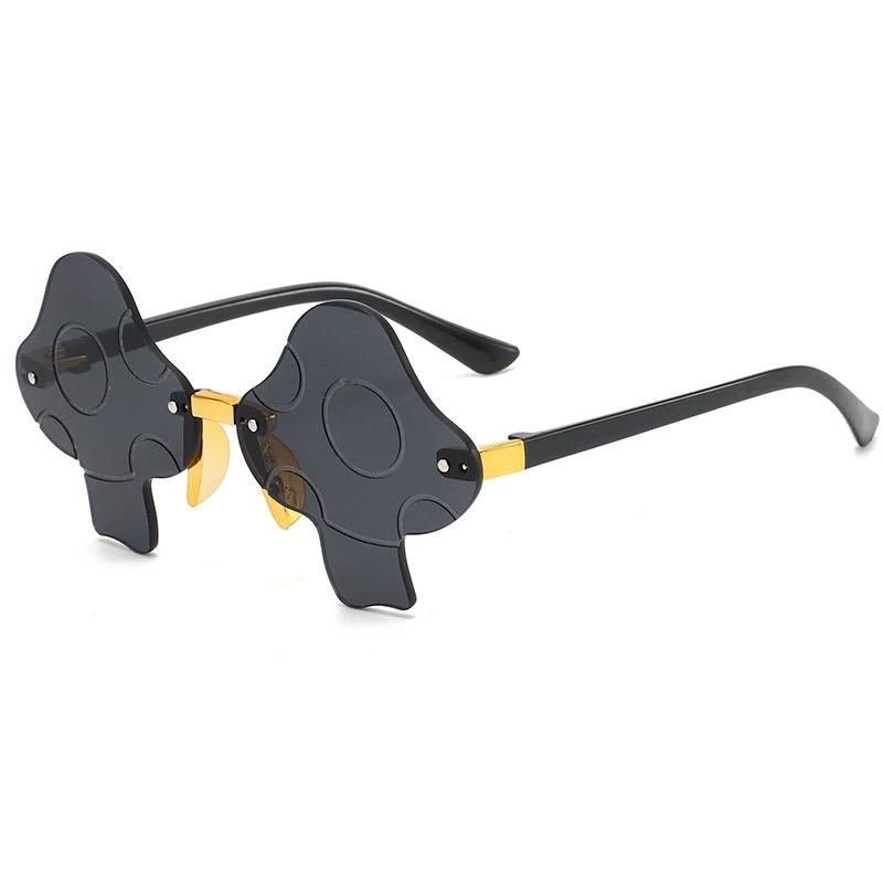 Солнцезащитные очки в форме гриба Неправильные безободковые солнцезащитные очки Ретро Модные Забавные Солнцезащитные очки для Женщин Мужчин Украшения на Хэллоуин Вечеринка Фа