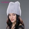 Winter Women's Hat Real Natural Mink Fur Hats New Fashion Fur Caps Female Thick Warm Beanies Caps