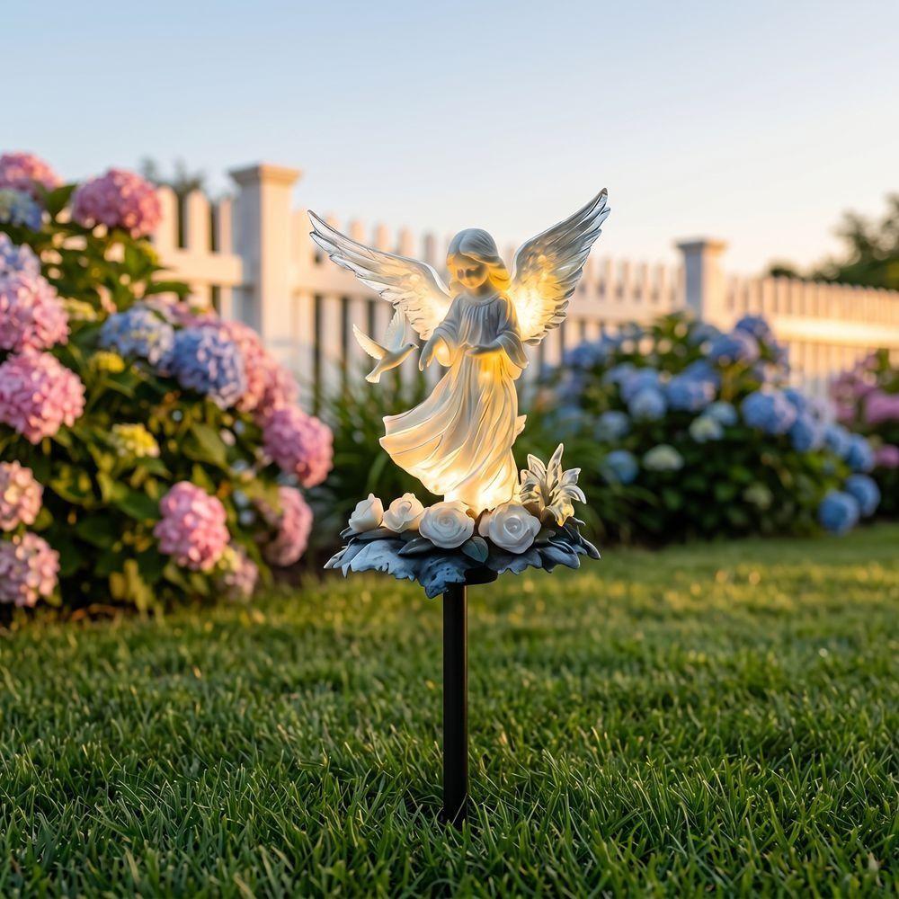 2D Flat Angel Garden Stake Acrylic Outdoor Pathway Decoration Garden Flat Insertion Plant Pot