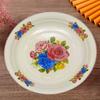 Dinner Plate Porcelain Large Capacity Floral Pattern Graceful Appetizer Food Serving Enamel Dish Kitchen Supplies