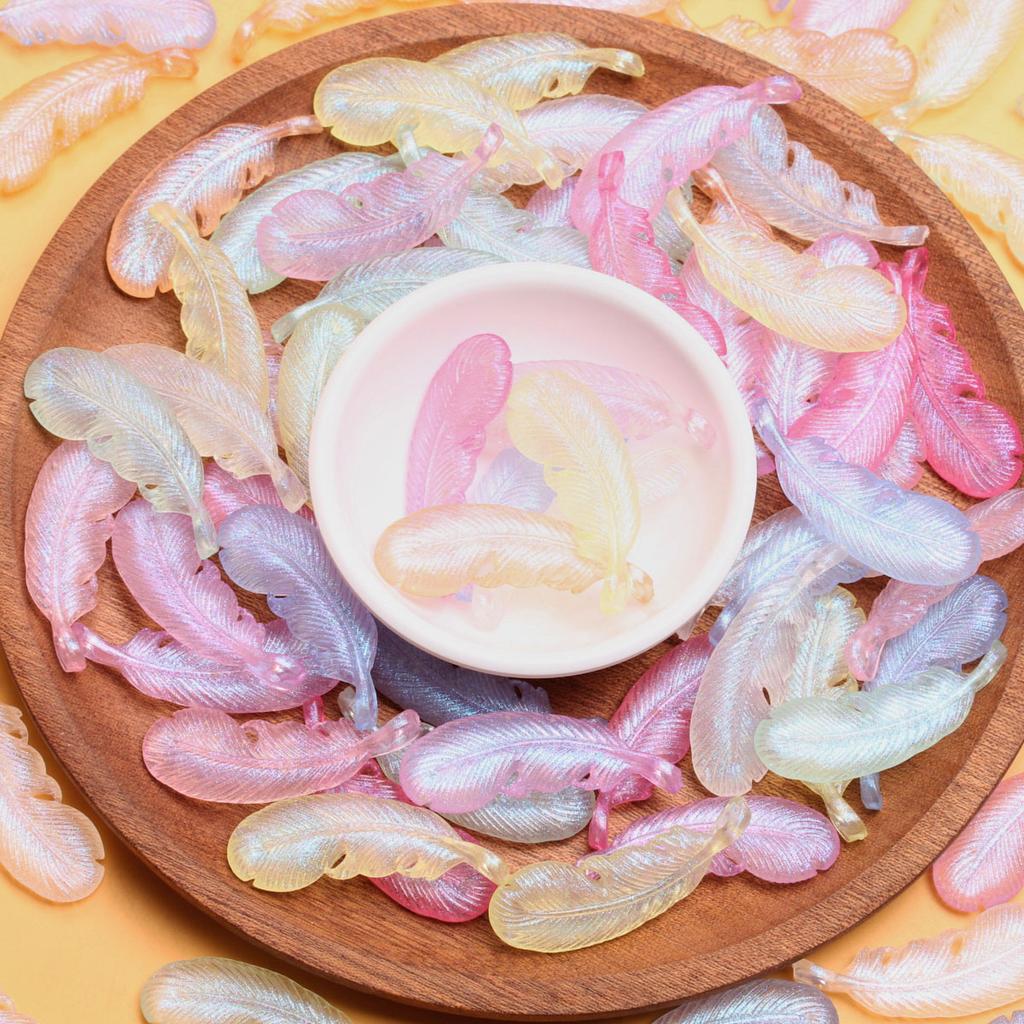 500 г/пакет Материалы Аксессуары Светящиеся креативные бусины Ожерелье Серьги Светлые серии Подвеска из перьев Полупрозрачные ювелирные изделия DIY Ручная работа