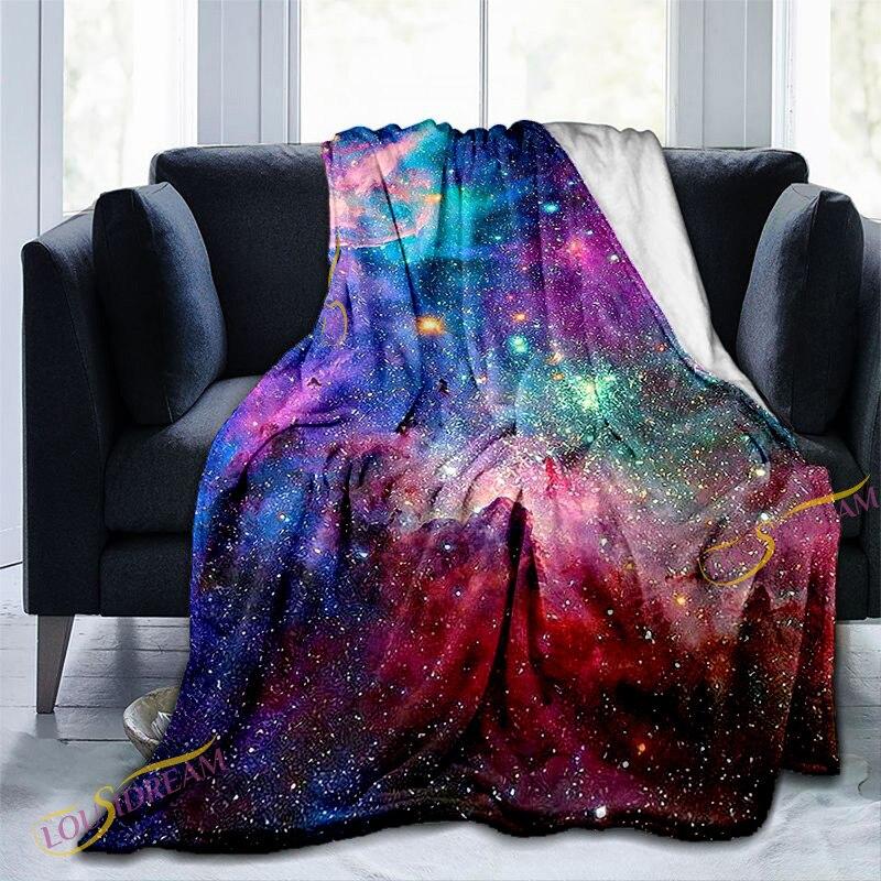 Одеяло с 3D принтом галактики, плюшевое одеяло, гобелен с планетами, фланелевое одеяло, постельные принадлежности, зимнее покрывало, одеяло