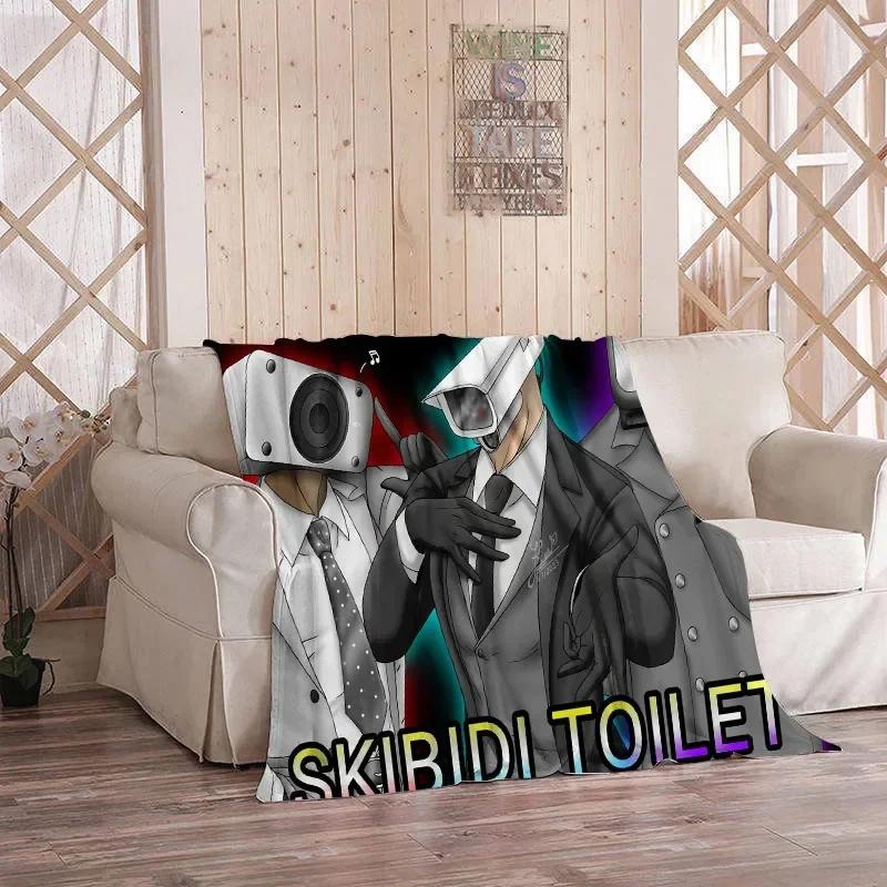 Skibidi Toilet Cartoon Printing Blanket Speaker Man Tv Man Warm blanket Flange Blanket Picnic Blanket For Beds Gift