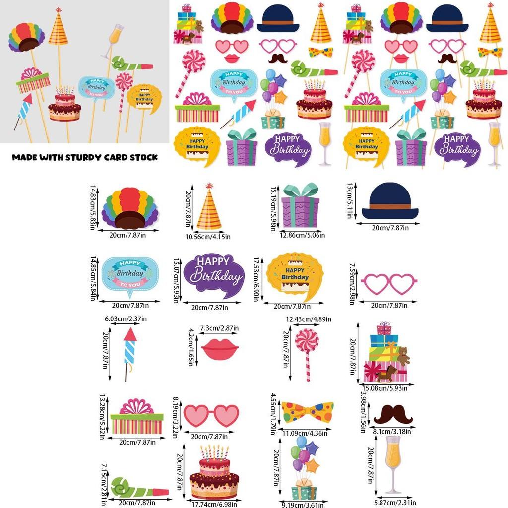 Birthday Party Photo Props Set With Funny Paper Decorations For Celebrations And Events