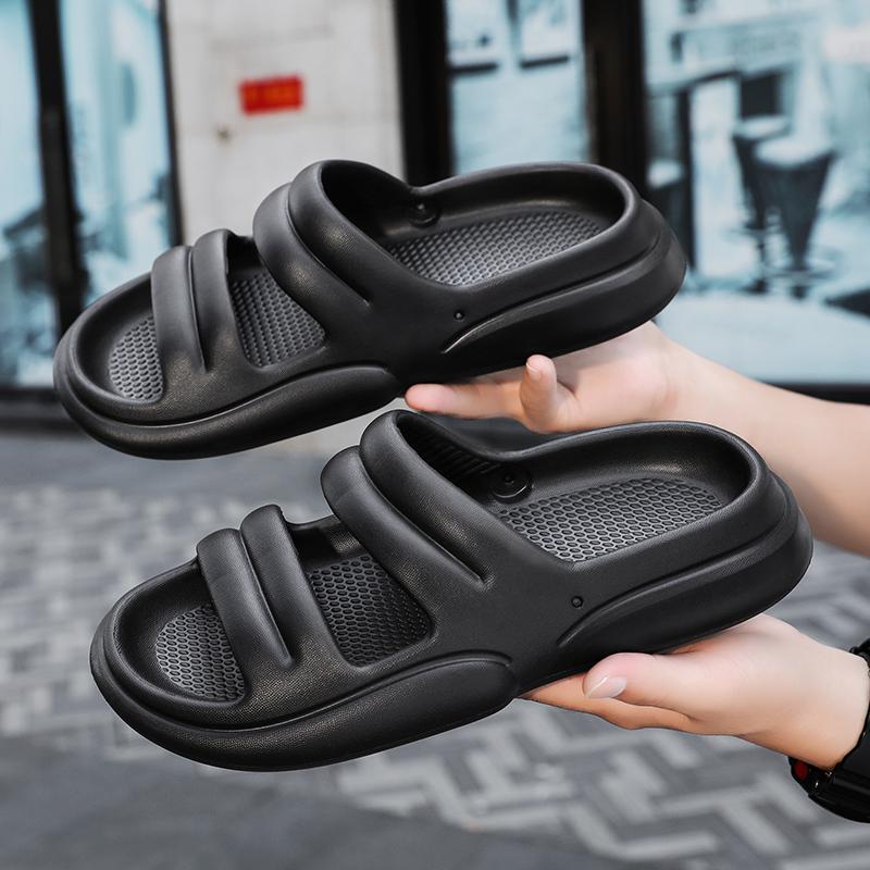 2025 New Men's Platform Slipper Platform Bathroom Slide Non-slip Lightweight Comfortable Indoor Outdoor Sandals Beach EVA Soft