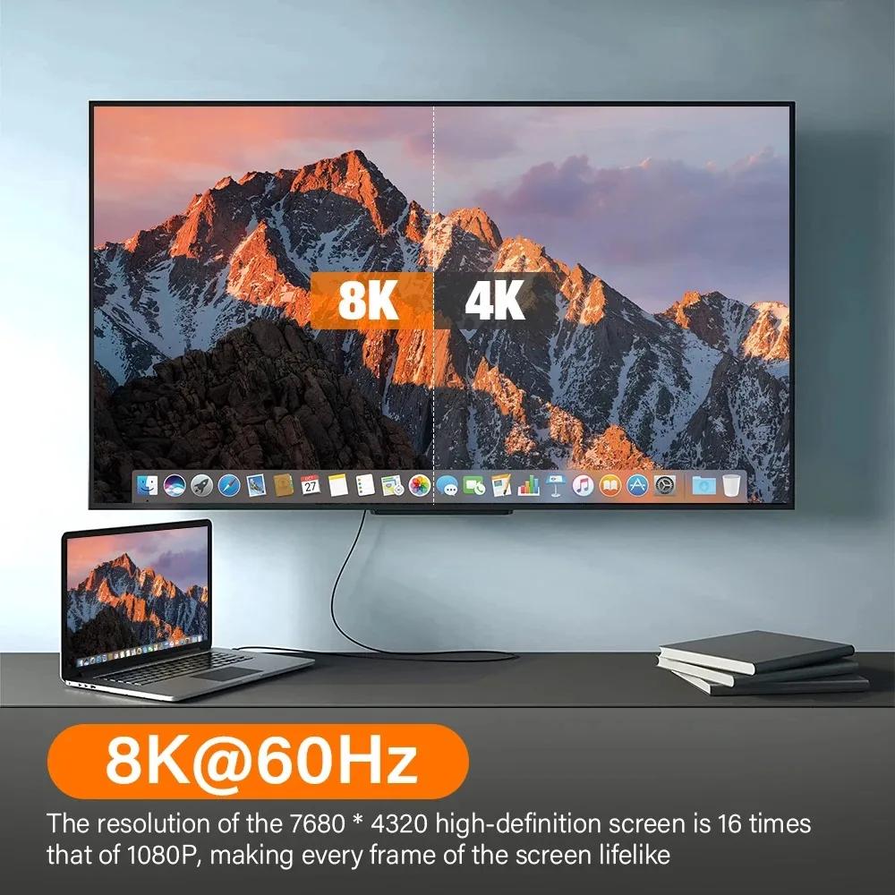 KEBIDUMEI 8K Ultra HD HDMI 2.1 Cable 48Gbps HDMI-compatible to HDMI Vedio Cable HDR10+ 8K 60Hz Dolby EARC 3D HDCP for PC TV Box