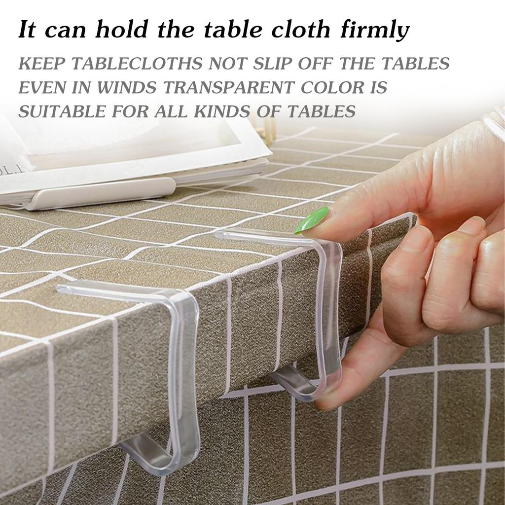 6/12/24 шт. Пластиковые зажимы для скатертей, прозрачные, высокоэластичные, ветрозащитные зажимы для скатертей для дома, улицы, пикника, вечеринки, принадлежностей