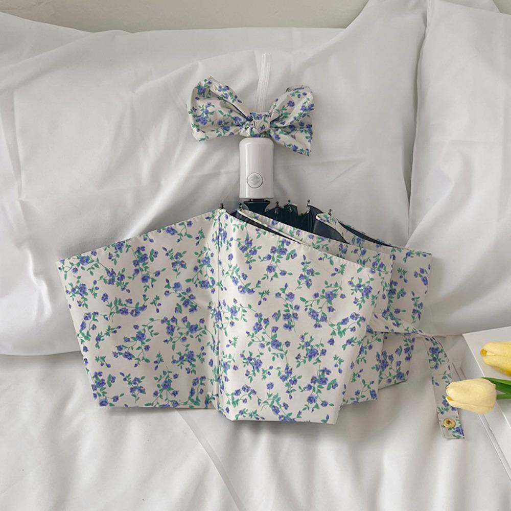 UV Protection Sunshade Umbrella Floral Patterns Dual Use Umbrella Travel