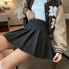 Women's High Waist Woolen Pleated Skirt, Autumn and Winter Ladies' A-line Skirt