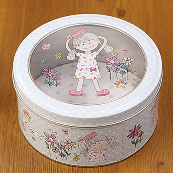 Tinplate Box Food Grade Convenient To Storage Tiny Decorative Round Case Home Decor