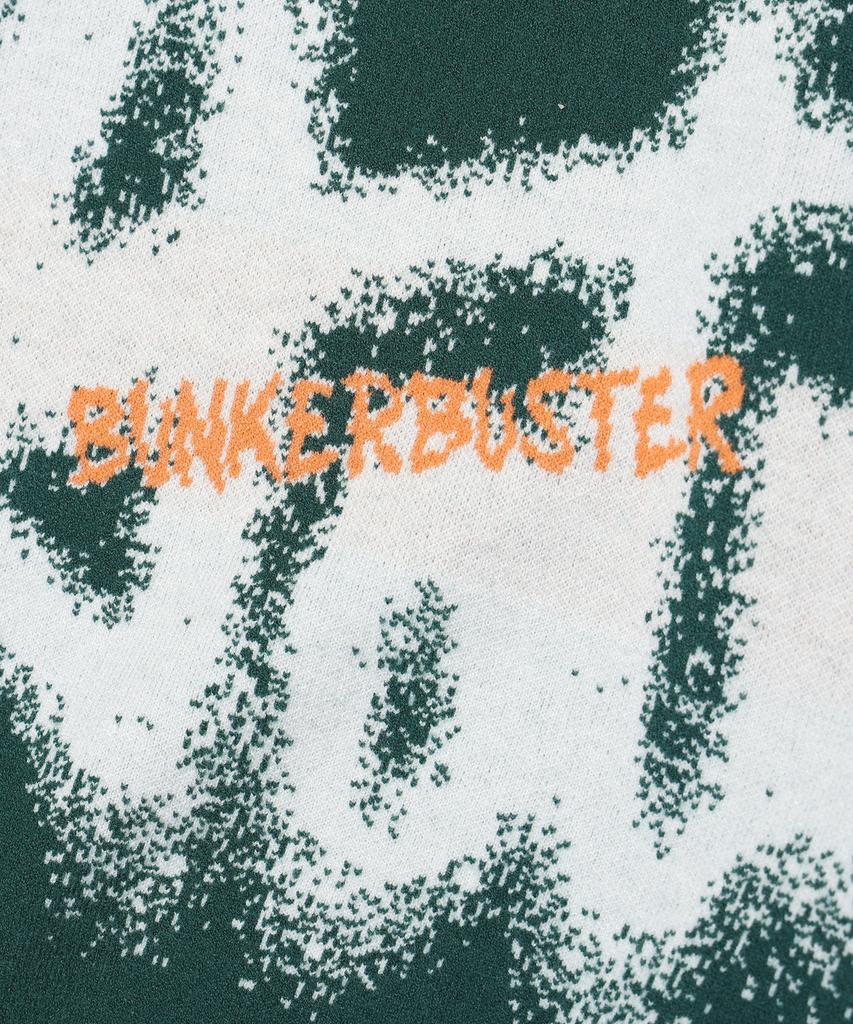 BUNKERBUSTER Вязаный пуловер с буквенным принтом и точками Mq1Su042_Темно-зеленый