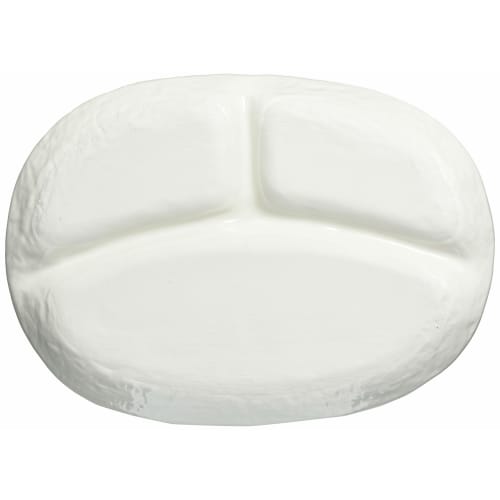 Mino Ware Lunch Plate, Single Plate, Approx. 24 x 18 cm, Microwave and Dishwasher Safe, White Glaze, 133-81015