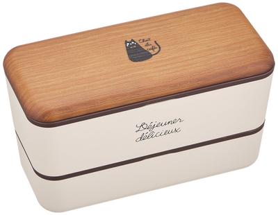 Masakazu chat du Long Angle Nest Lunch Wood Grain x Off White Двухъярусный тип Нижний Верхний 4627176 кофе Ярус/280, Ярус/450 мл