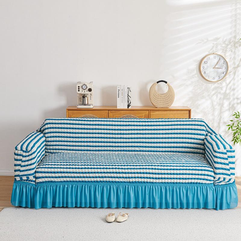 Sofa Cover Seersucker Skirt Model All Inclusive Universal Universal Lazy All Inclusive Full Cover Elastic Cover