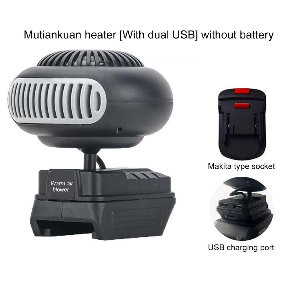 170W Portable Small Space Heater Battery Powered Desktop Heating Fan Low Noise Thermostat Space Heater for Cold Weather