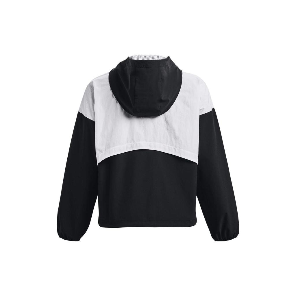 Under Armour Цветные блоки молния вверх тканая куртка с капюшоном женские куртки черный 1377550-001