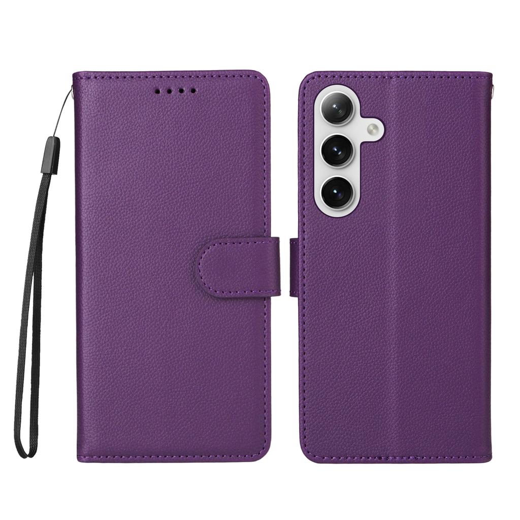 For Samsung Galaxy S24+/Galaxy S25+ Case RFID Blocking 3 Card Slots PU Leather Phone Cover with Wrist Strap
