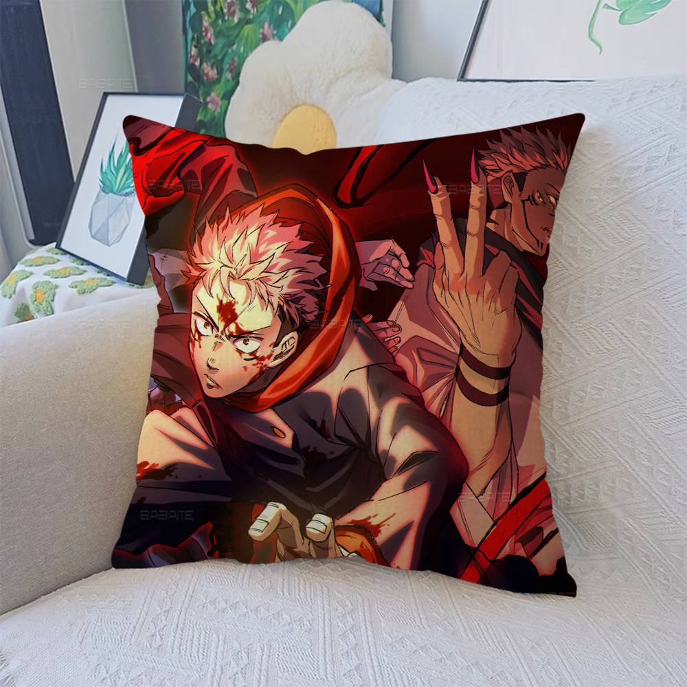 Japanese Manga J-Jujutsu K-Kaisen Pillow Covers Cartoon Sofa Decorative Home Double-Sided Printing Plush Cute Cushion Cover