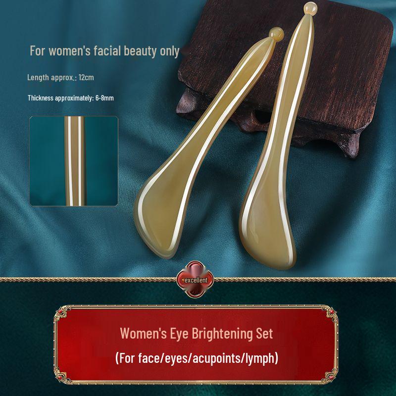 Белый рог буйвола Гуа Ша инструмент для массажа лица для лечения морщин