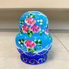 Russian Hand-painted 10-layer Blue Flower Toy Doll Gift Air-dried Ornament