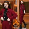Women's Retro Fashion Fleece-Lined Corduroy Two-Piece Set - Autumn/Winter, Plus Size, Trendy Casual Wear