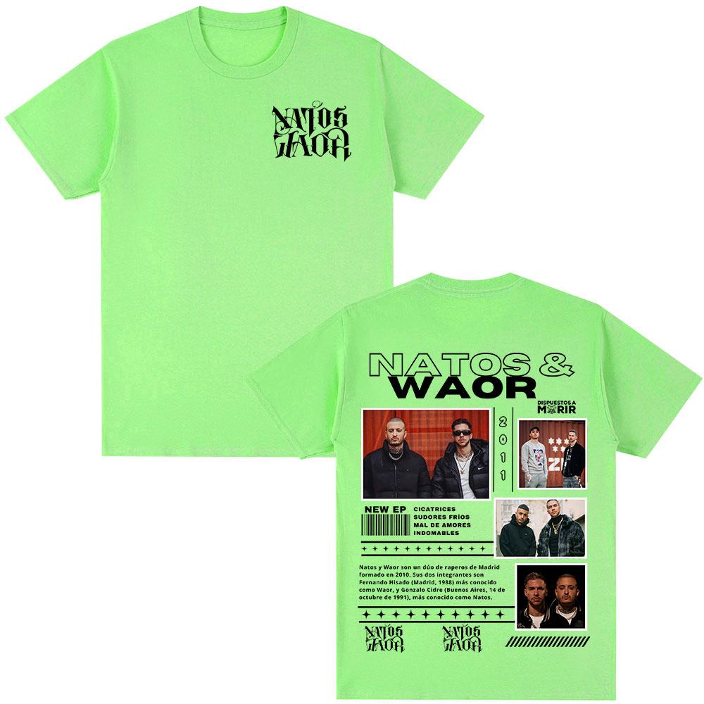 Rapper NATOS WAOR Tour 2025 Graphic T Shirt Unisex Unisex Vintage High Quality Hip Hop Tshirts Cotton Oversized Tshirt Streetwear