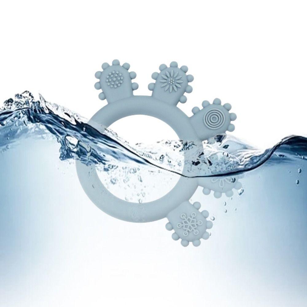 Игрушки для прорезывания зубов из пищевого силикона для младенцев, не содержащие бисфенол А, жевательные игрушки для младенцев, силиконовое кольцо для прорезывания зубов для новорожденных