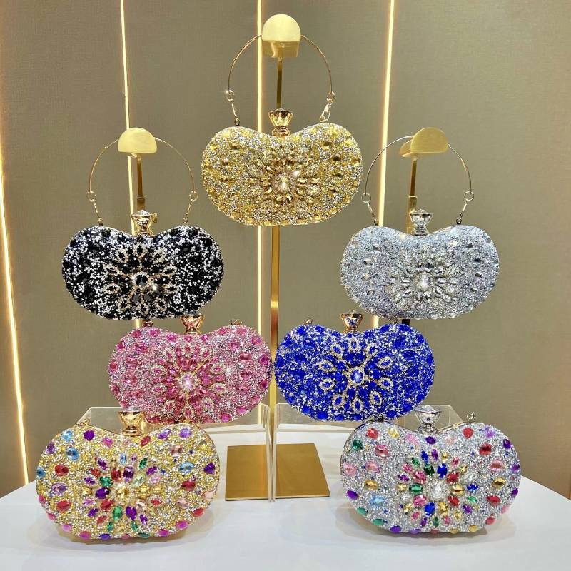 Evening Clutch Bag With Diamond Embellishments For Formal Parties And Ladies Events