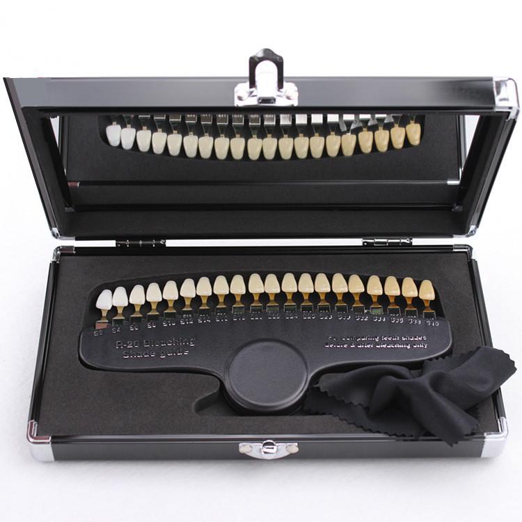 NICEDEN 20 Colors 3D Shade Guide Tooth Shade Chart Board Color Comparator Teeth Whitening Set Bleaching Dental Plate