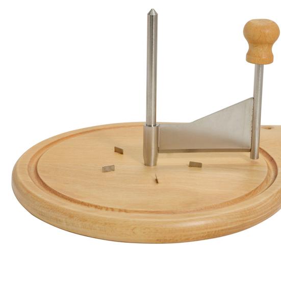 Cheese Curler Wheel Slicer Stainless Steel Cheese Shaver Cutter Hard Cheese Chocolate Beech Wood Base