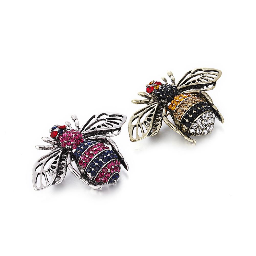 Unisex Stylish Alloy Diamond-encrusted Bee Design Brooch Fashion Wear Decoration