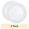 2 Pack Round Lunch Plates Dishwasher Safe Microwave Oven Use Break Chip Resistant Winter Frost White Porcelain Dinner Plates