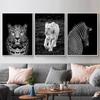 Leopard Lion Zebra Artwork Wall Picture Black White Animal Canvas Art Poster and Print Nordic Painting Modern Home Decoration